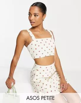 Джинсовый топ на бретелях с точечным принтом ASOS DESIGN Petite