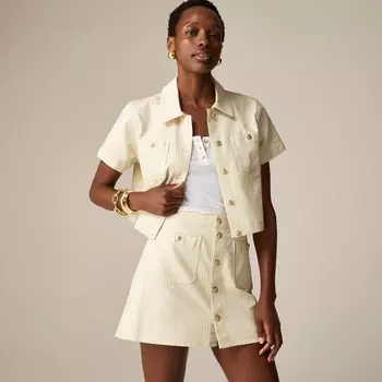 Джинсовый топ на пуговицах цвета экрю J.Crew, синий