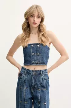 Джинсовый топ Rotate, темно-синий