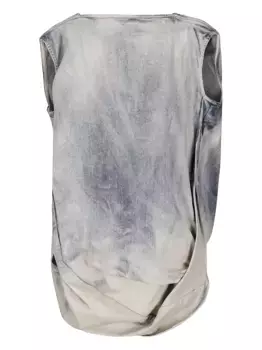 Джинсовый топ с драпировкой Rick Owens, белый