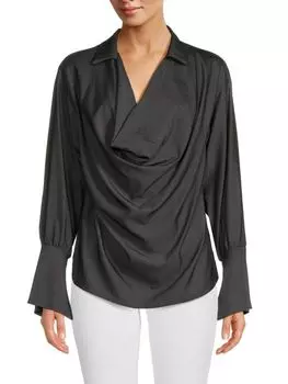 Джинсовый топ с воротником-хомутом Renee C., черный