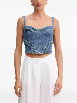 Джинсовый топ со шнуровкой GUESS USA, синий