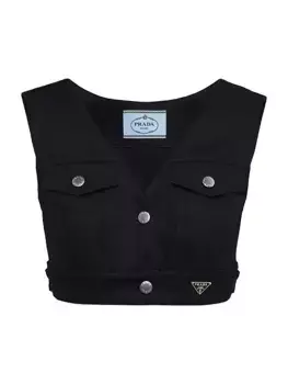 Джинсовый топ стрейч Prada, черный