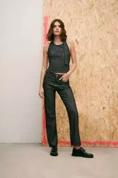 Джинсовый топ в полоску ZARA, полоски