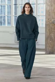 Джинсовый топ ZARA, синий