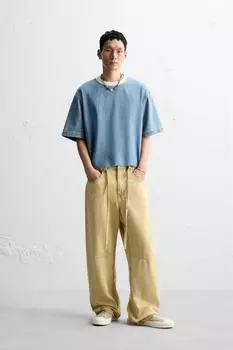 Джинсовый топ ZARA, средне-синий
