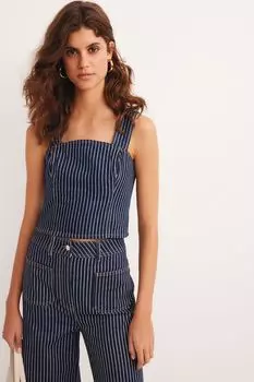 Джинсовый укороченный топ Next, синий