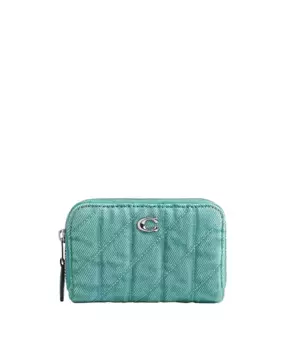 Джинсовый универсальный кошелек на молнии Essential Zip Around Card Case Wallet COACH, зеленый