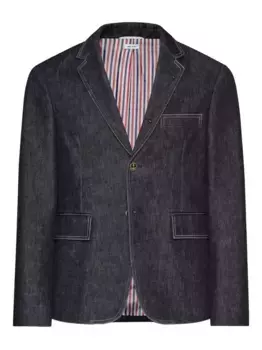 Джинсовый жакет на пуговицах THOM BROWNE, черный