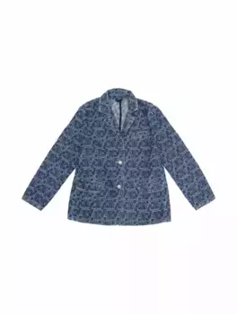 Джинсовый жакет с монограммой EMPORIO ARMANI, тёмно-синий