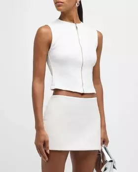 Джинсовый жилет Ally из эластичного денима SER.O.YA, цвет White