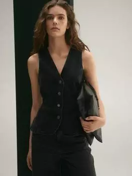 Джинсовый жилет дафна Mango, цвет Open Grey