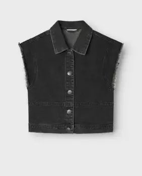 Джинсовый жилет для девочки name it, черный