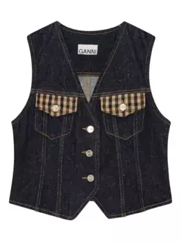 Джинсовый жилет GANNI, синий