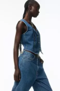 Джинсовый жилет H&M, синий