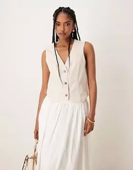 Джинсовый жилет JDY цвета экрю