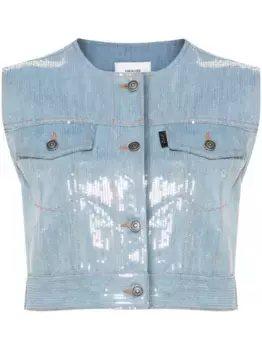 Джинсовый жилет Judy с пайетками Haikure, синий