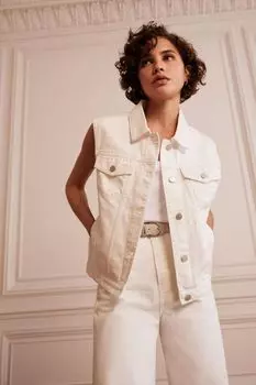 Джинсовый жилет Mint Velvet, белый