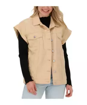 Джинсовый жилет оверсайз Na-Kd, бежевый