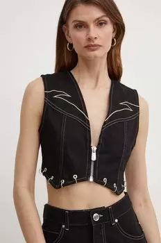 Джинсовый жилет Pinko, черный
