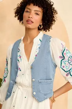 Джинсовый жилет с косами Love & Roses, синий
