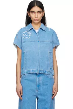 Джинсовый жилет с нашивкой Blue Dilies Marni