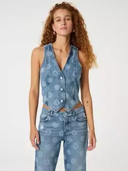 Джинсовый жилет с принтом gigi sun Fabienne Chapot, синий