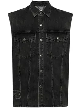 Джинсовый жилет с тиснением izzue, серый