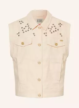 Джинсовый жилет с заклепками Scotch & Soda, оранжевый