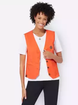 Джинсовый жилет в стиле casual Casual Looks, цвет Orange