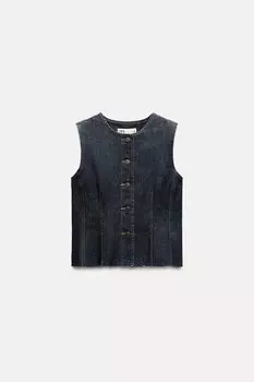 Джинсовый жилет ZARA, синий