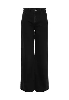 Джинсы, 5 карманов, завышенная талия, женские PIECES, цвет 200571 Black Deni