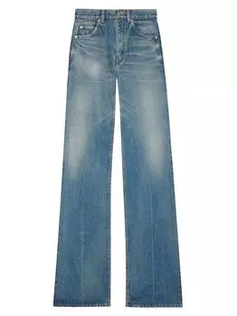 Джинсы 70-х из синего винтажного денима Saint Laurent, синий