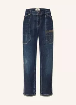 Джинсы 7/8 iowa с драгоценными камнями MAC, цвет D685 dark authentic blue wash