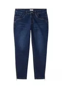 Джинсы 7/8 с молниями по низу sheego, цвет Dark Blue Denim