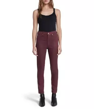 Джинсы 7 For All Mankind, High-Waisted Ankle Skinny Faux Pocket in Ruby Rust