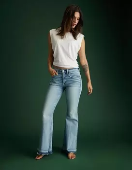 Джинсы AE77 Premium Festival Flare American Eagle Outfitters, цвет Light Bright Indigo