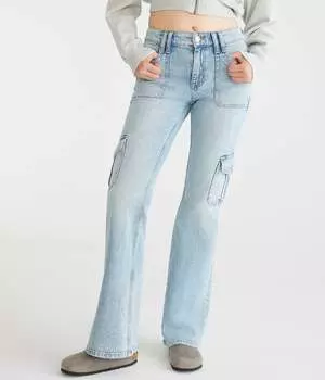 Джинсы Aeropostale Flare средней посадки Cargo, цвет light wash