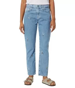 Джинсы AG Adriano Goldschmied, Ex-Boyfriend Slouchy Slim in Embroidered Super Bloom Flower Child