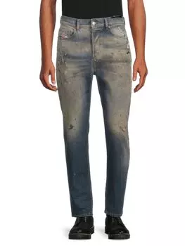 Джинсы эластичного кроя-морковки с высокой посадкой D-Vider Diesel, цвет Denim