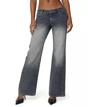 Джинсы Alysse с низкой талией, серые, с эффектом потертости Edikted, серый