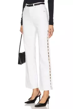 Джинсы Amelia с высокой талией и жемчужной отделкой Simkhai, ivory