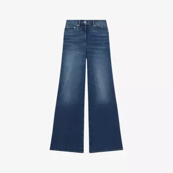 Джинсы ameria из эластичного денима со средней посадкой и широкими штанинами Reiss, синий