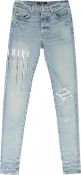 Джинсы Amiri Paint Drip Logo Jean 'Clay Indigo', синий
