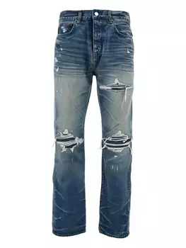 Джинсы AMIRI с потертостями и пятью карманами, синий