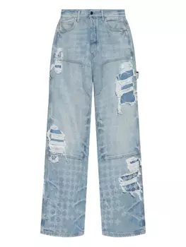 Джинсы AMIRI с потертостями в стиле пэчворк, синий