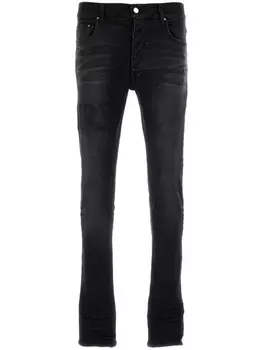 Джинсы AMIRI с жаккардовой банданой и аппликацией логотипа, черный