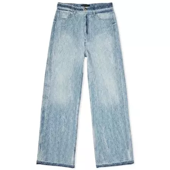 Джинсы AMIRI с жаккардовым логотипом и высокой посадкой, синий