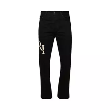 Джинсы Amiri Staggered Logo Straight Jean, черный
