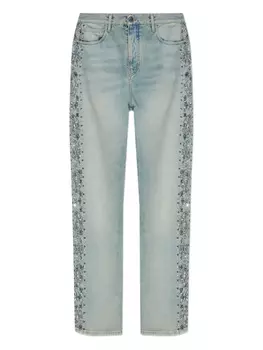 Джинсы AMIRI, украшенные кристаллами, синий